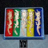 Set de 5 Tintas Chinas Sólidas para Caligrafía Oriental y Sumi-e